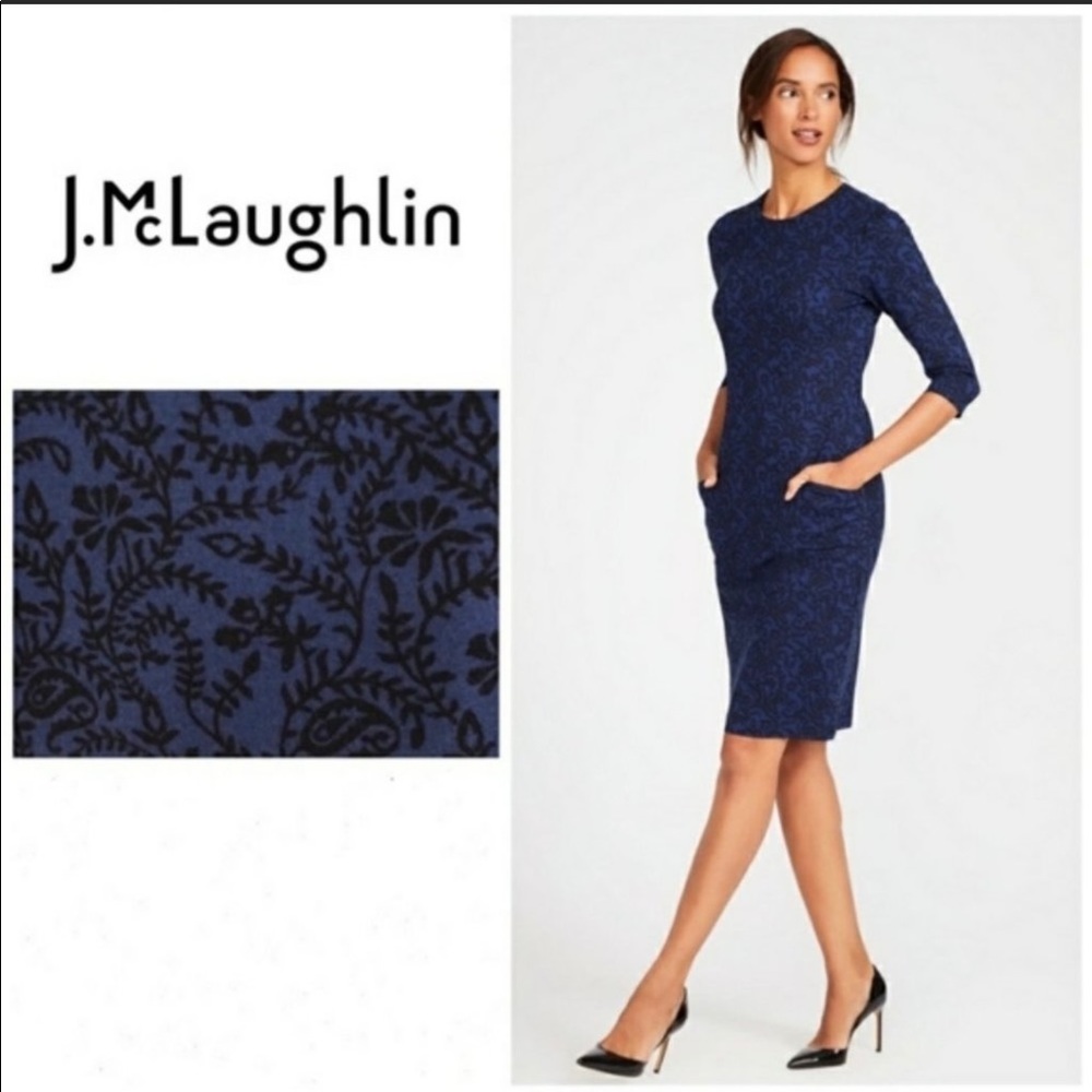 J. McLaughlin paisley print catalyst sheath dress size Large